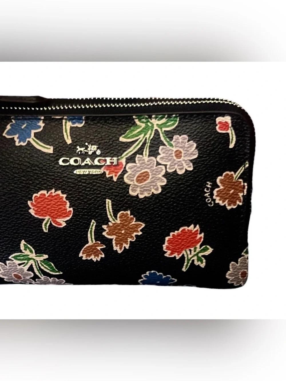 Coach Double Corner Zip Wristlet, In Floral
